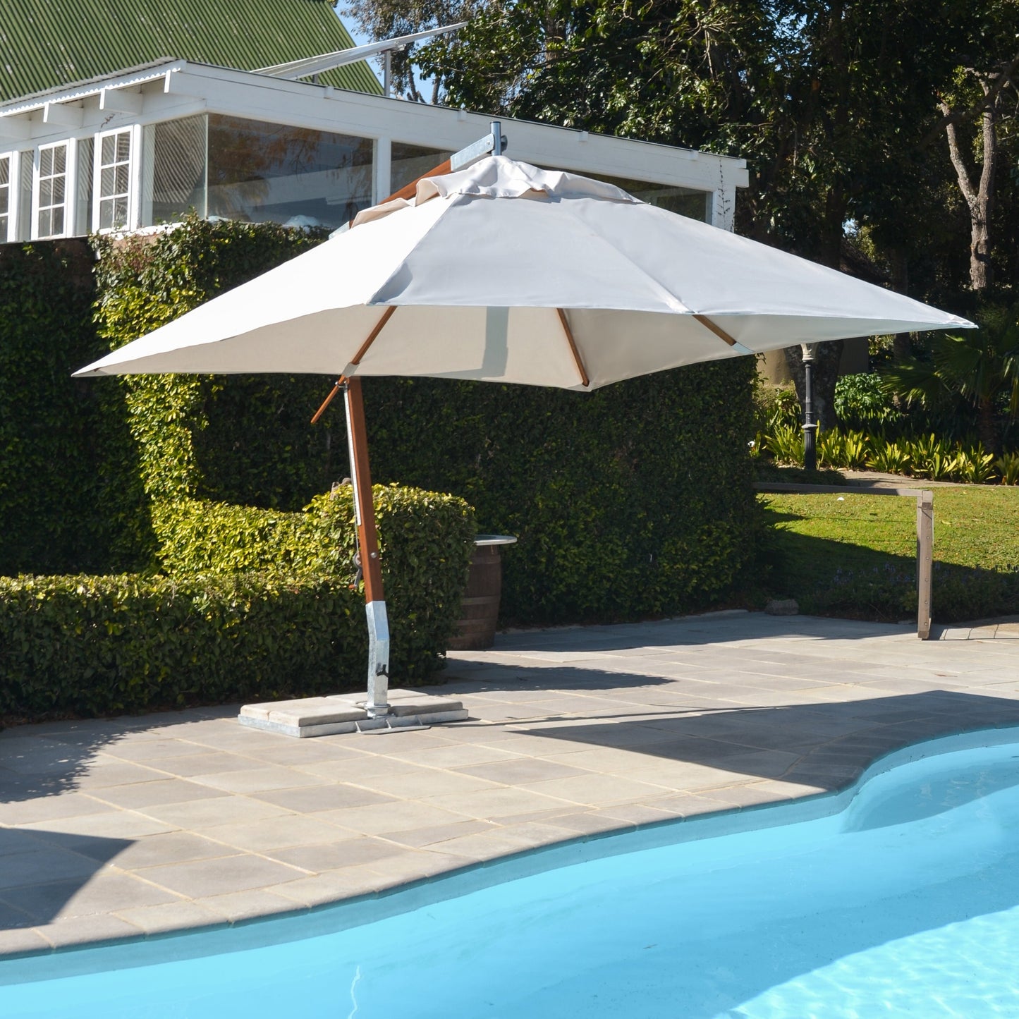 3.2m Karri Wood Cantilever Umbrella