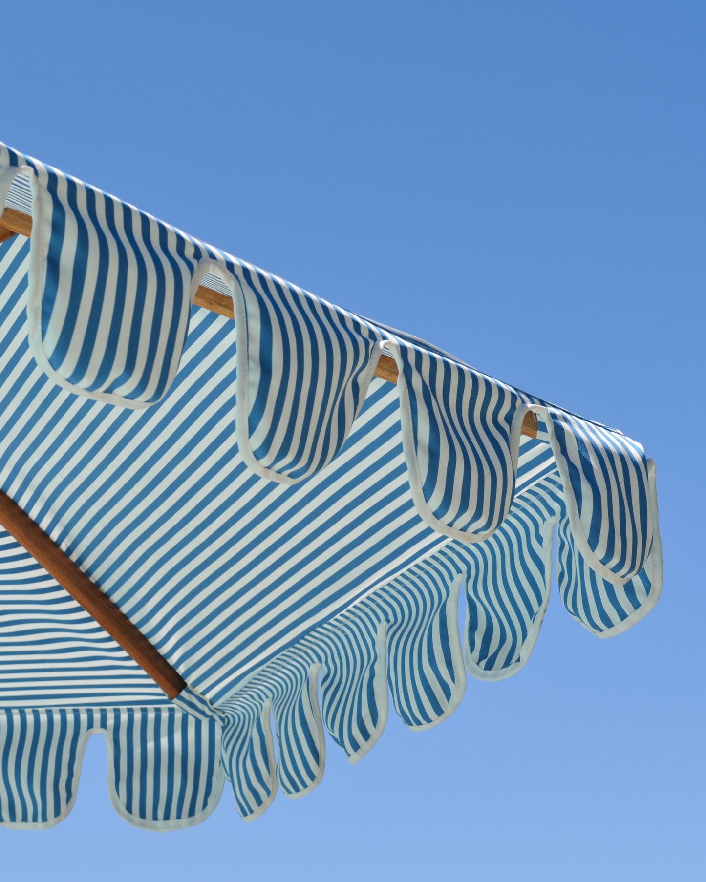 Striped Scalloped Patio Umbrella