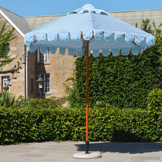 Striped Scalloped Patio Umbrella